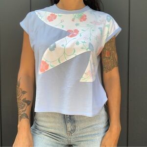 Vintage floral cap sleeve top Sz M